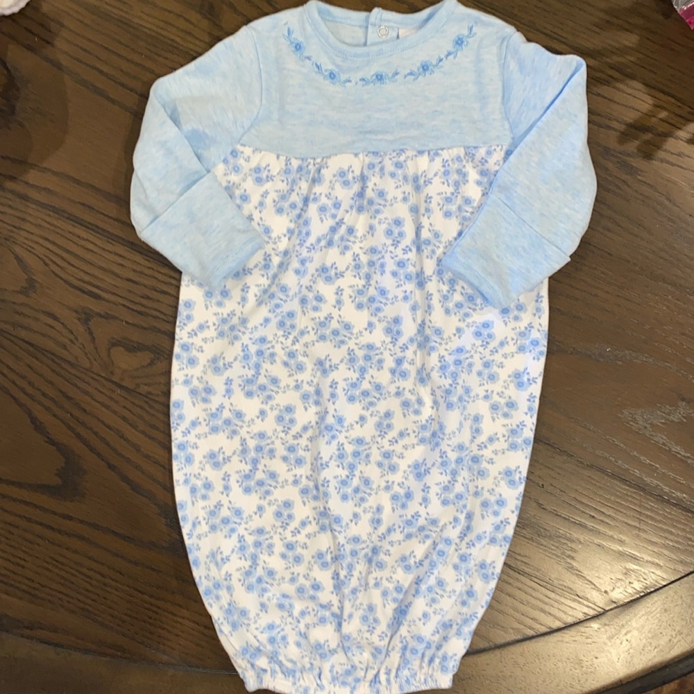 Newborn gown with flowers